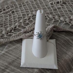 Elegant Silver and Blue Gemstone Ring